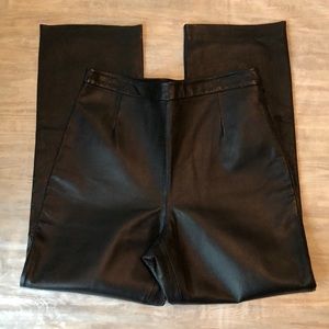Clio Petites Black Leather Lined Pants 8